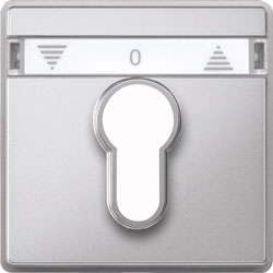 AQUADESIGN Zentralplatte für Rollladen-Tast-Rastschalter-Einsätze (aluminium glänzend) 