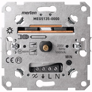 Merten MEG5135-0000 Drehdimmer-Einsatz für induktive Last, 60-1000 VA 