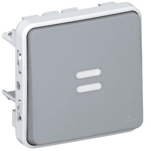 Wippschalter Aus-/ Wechsel Kontroll Feuchtraum Modular Plexo 55 grau 