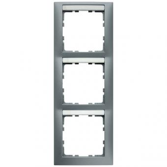 Berker S.1 Abdeckrahmen 3-fach senkrecht, mit Beschriftungsfeld (aluminium, matt) 