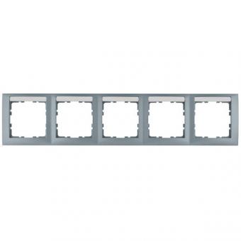 Berker S.1 Abdeckrahmen 5-fach waagerecht, mit Beschriftungsfeld (aluminium, matt) 
