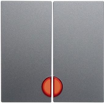 Berker Wippe mit roter Linse (alu) 