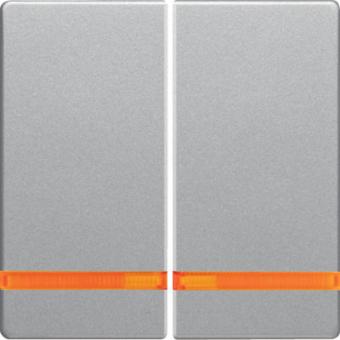 Berker Wippe mit oranger Linse (alu, samt) 