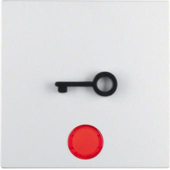 Wippe mit roter Linse und abtastbaren Symbol Tür (polarweiß, matt) 