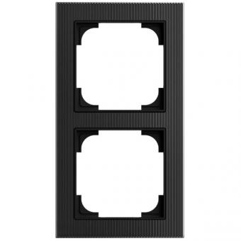 Busch-Jaeger Abdeckrahmen 2-fach, Busch-art linear® (Glas schwarz strukturiert) 