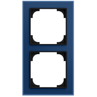 Busch-Jaeger Abdeckrahmen 2-fach, Busch-art linear® (Glas blau) 