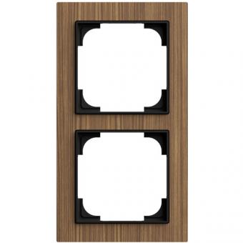 Busch-Jaeger Abdeckrahmen 2-fach, Busch-art linear® (Holz Walnuss) 