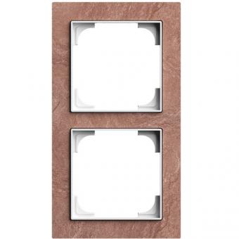 Busch-Jaeger Abdeckrahmen 2-fach, Busch-art linear® (Schiefer Terra Rosso) 