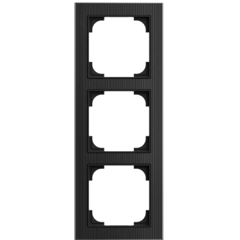 Busch-Jaeger Abdeckrahmen 3-fach, Busch-art linear® (Glas schwarz strukturiert) 