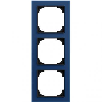 Busch-Jaeger Abdeckrahmen 3-fach, Busch-art linear® (Glas blau) 