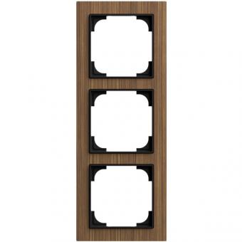Busch-Jaeger Abdeckrahmen 3-fach, Busch-art linear® (Holz Walnuss) 
