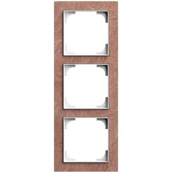 Busch-Jaeger Abdeckrahmen 3-fach, Busch-art linear® (Schiefer Terra Rosso) 