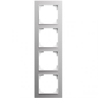 Busch-Jaeger Abdeckrahmen 4-fach, Busch-art linear® (Aluminium) 