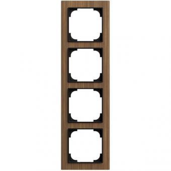 Busch-Jaeger Abdeckrahmen 4-fach, Busch-art linear® (Holz Walnuss) 