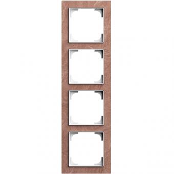 Busch-Jaeger Abdeckrahmen 4-fach, Busch-art linear® (Schiefer Terra Rosso) 