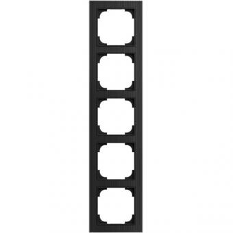 Busch-Jaeger Abdeckrahmen 5-fach, Busch-art linear® (Glas schwarz strukturiert) 