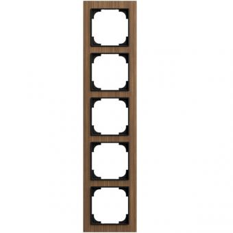 Busch-Jaeger Abdeckrahmen 5-fach, Busch-art linear® (Holz Walnuss) 
