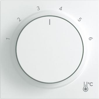 Busch-Jaeger Zentralscheibe mit Aufdruck für Temperaturregler Drehknopf, Busch-art linear® (studioweiß) 