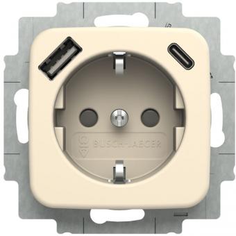 Busch-Jaeger SCHUKO® Steckdosen-Einsatz mit  USB A/C (weiß) 