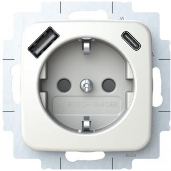 Busch-Jaeger SCHUKO®  Steckdosen-Einsatz, USB-A+C (alpinweiß) 