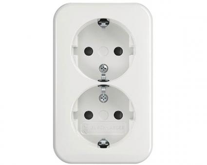 Busch-Jaeger  SCHUKO® Doppelsteckdose Safety+ (alpinweiß) 