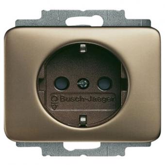 Steckdosen-Einsatz mit erh. Berührungsschutz (bronze) 