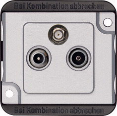 Sat-Antennendose, 3fach (mattsilber) 