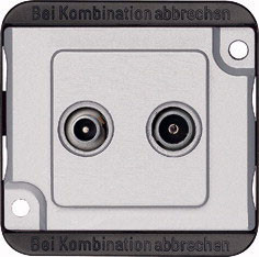 BK-/Sat-Antennenstichdose, 2fach (mattsilber) 