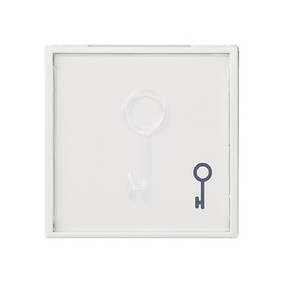 ELSO Joy Wippe mit großem Schriftfeld 50x50mm und Symbol Schlüssel, reinweiß 