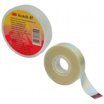 3M Scotch 45 Glasfaserverstärktes Polyester-Isolierband, 19mm breit, 20m lang, transparent 