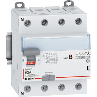 Legrand DX3 FI-Schutzschalter 63A, 300mA, Typ B, N-links, 4polig 