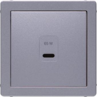 Berker Zentralstück für USB-C PD Power Modul, aluminium samt, lackiert 