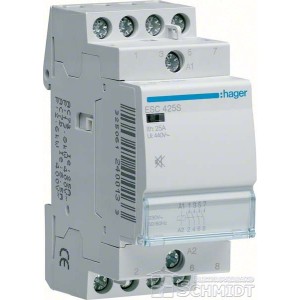 Hager ESC425S - Installationsschütz brummfrei 230V / 25A - 4 Schließer 