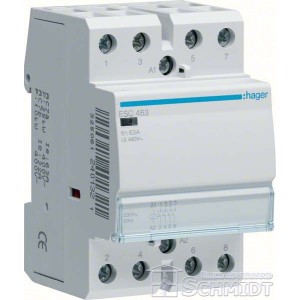 Hager ESC464 - Installationsschütz 230V / 63A - 4 Öffner 