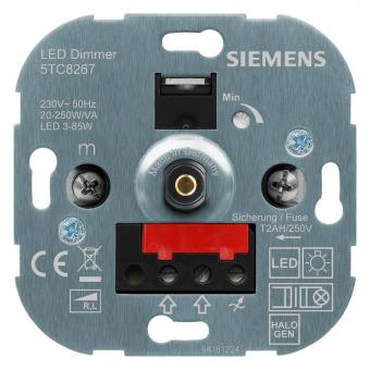Siemens Drehdimmer mit Druckknopf An/Aus für LED-Lampen 3-85 W und Glüh-/ Halogenlampen 20-250 W/VA 