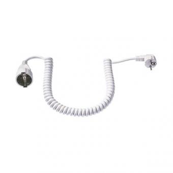 Bachmann Schuko-Spiralverlängerung, YMHY-J 3G1,5 mm², weiß - 0,5 Meter / 2 Meter 