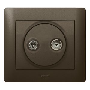 Abdeckung Antennen-Steckdose 2-Loch TV-R System Legrand Galea dark bronze 