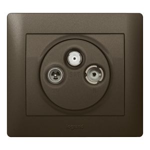 Abdeckung Antennen-Steckdose 3-Loch TV-R-SAT System Legrand Galea dark bronze 