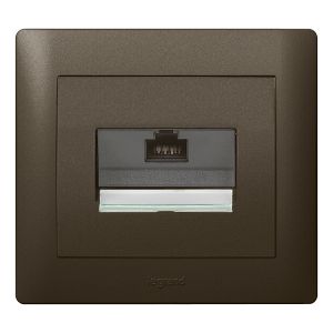 Abdeckung VDI 30°, flach, RJ45, mit Beschriftungsträger Galea dark bronze 