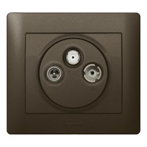 Abdeckung Antennen-Steckdose 3-Loch Galea  dark bronze 