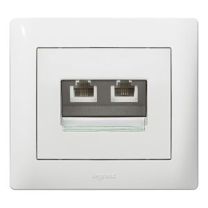 Abdeckung VDI 30°, flach, RJ45, mit Beschriftungsträger Galea ultraweiss 