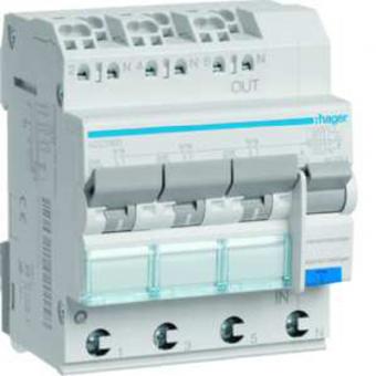 Hager ADZ313D - FI/LS-Schalter, 3x1P+N, 6kA, Typ A, B-13A, 30mA, QuickConnect 