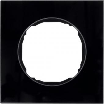 Berker Abdeckrahmen R.8, 1-fach (schwarz/ Glas) 