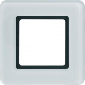 Berker Rahmen Q.7, 1-fach für LED-Beleuchtung durch LED-Modul (Glas polarweiß) 