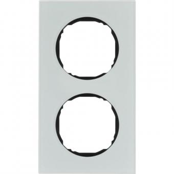 Berker Abdeckrahmen R.8, 2-fach (polarweiß / Glas) 