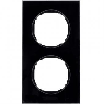 Berker Abdeckrahmen R.8, 2-fach (schwarz/ Glas) 