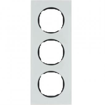 Berker Abdeckrahmen R.8, 3-fach (polarweiß / Glas) 