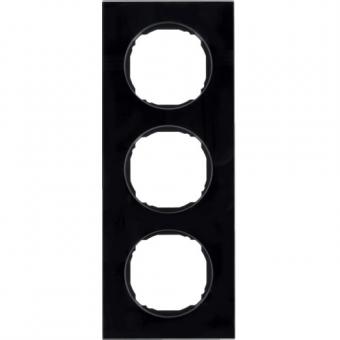 Berker Abdeckrahmen R.8, 3-fach (schwarz / Glas) 