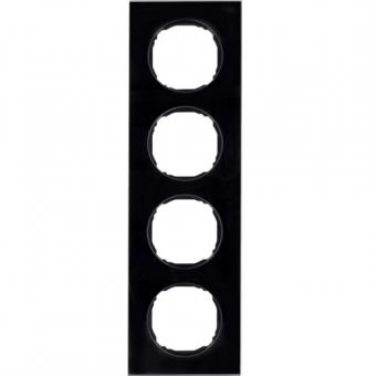 Berker Abdeckrahmen R.8, 4-fach (schwarz /Glas) 