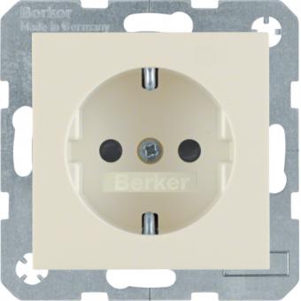 Berker S.1  SCHUKO-Steckdose mit erhöhtem Berührungsschutz (weiß, glänzend) 